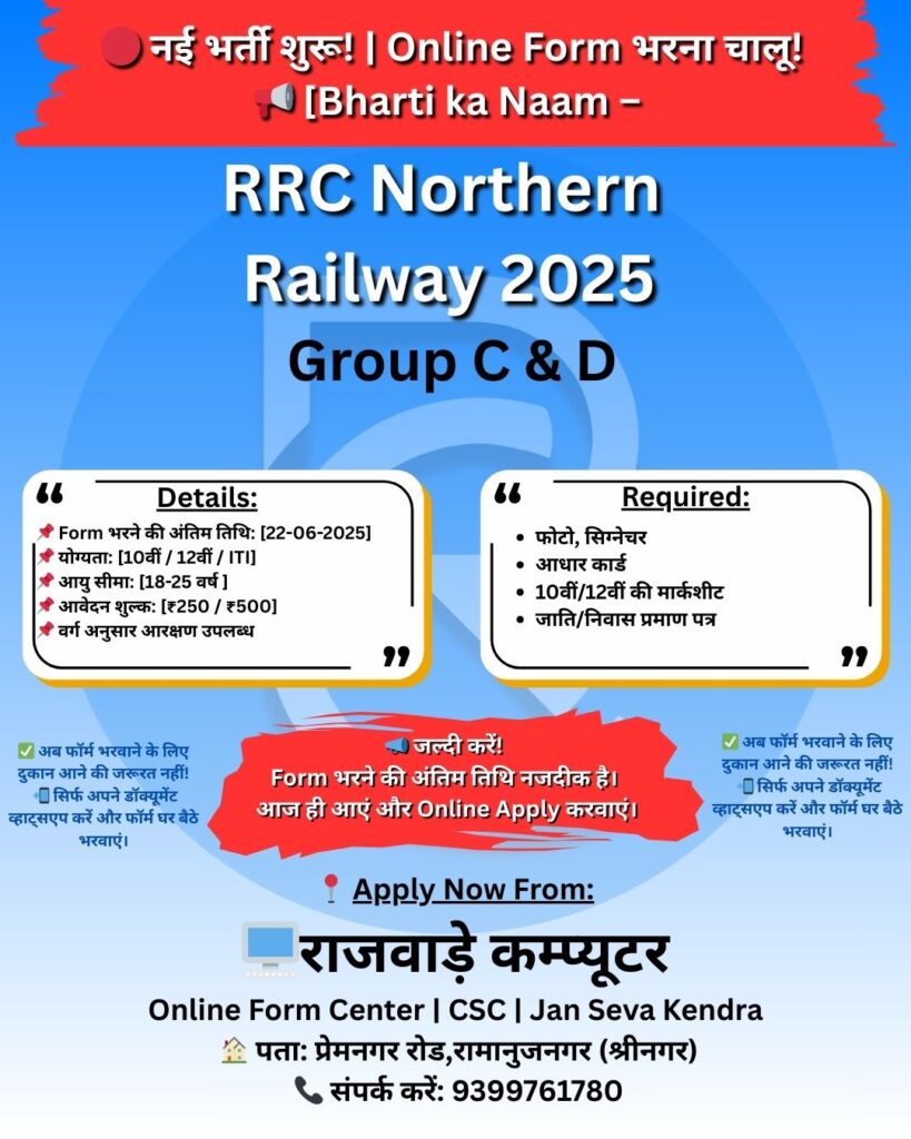 RRC Northern Railway 2025